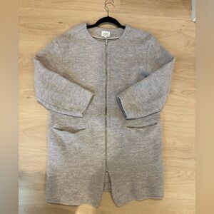 Wilfred Merino Wool Sweater Coat in Gray, size L